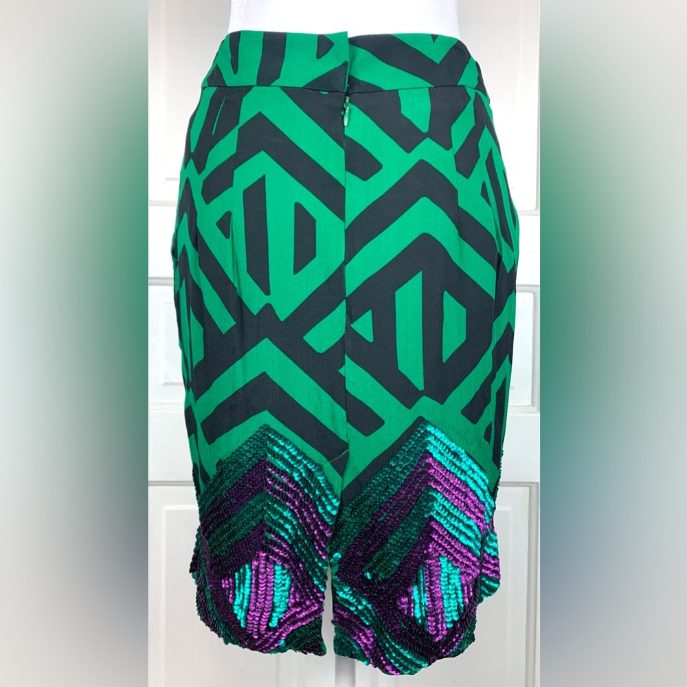 Anthropologie Carnation Lily Lily Rose Art Deco Sequined Skirt w/ Pockets - Sz 6 - Picture 6 of 13